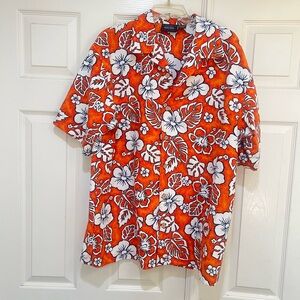 VNTG Anchor Blue Men’s XL Hawaiian Camp Resort Short‎ Sleeve Button Up Shirt